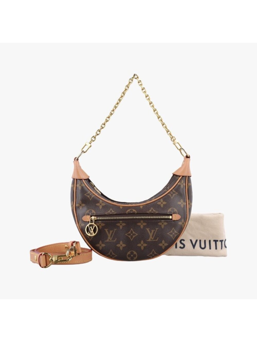 Louis Vuitton Loop Monogram Brown Beige Canvas